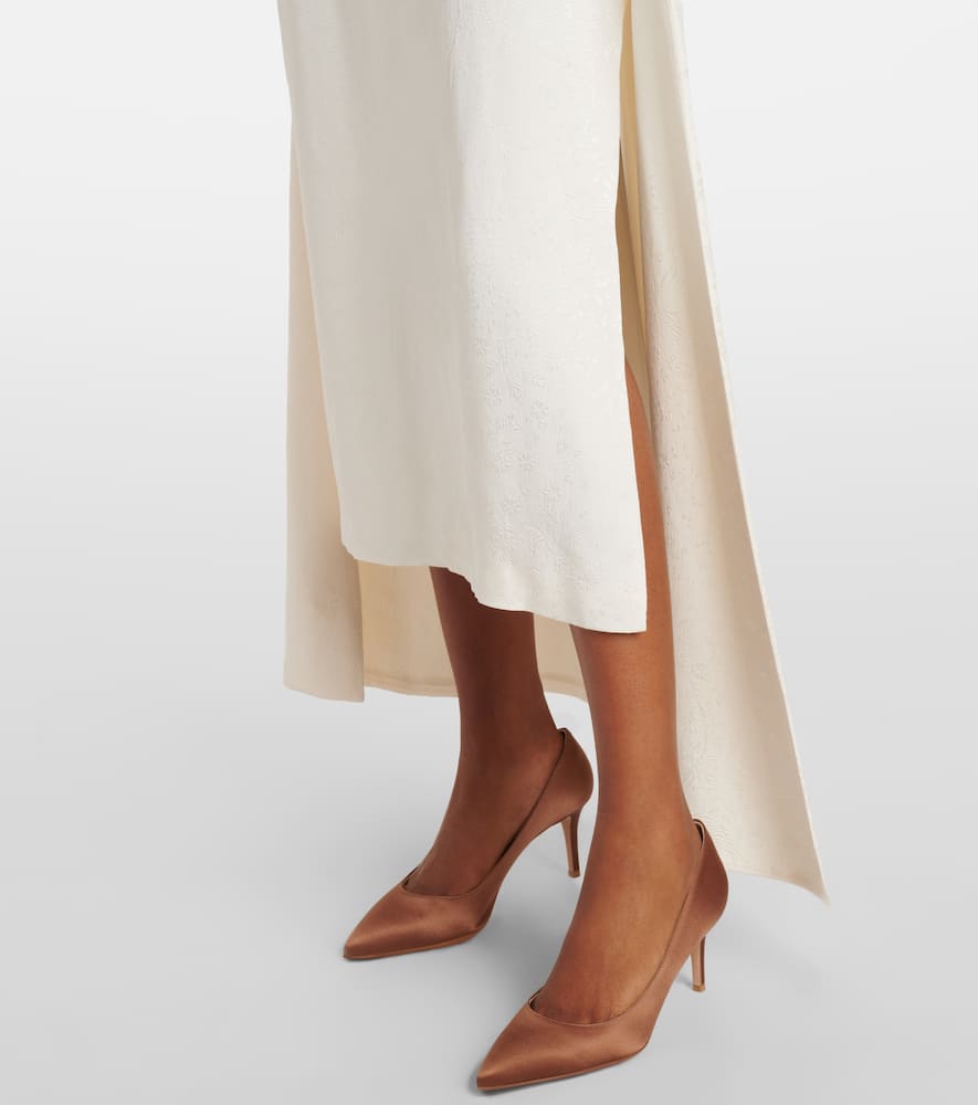 Felice caped jacquard midi dress