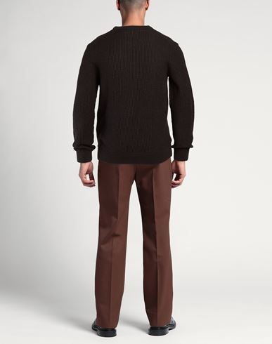 Man Sweater Dark brown Size L Cotton, Polyacrylic