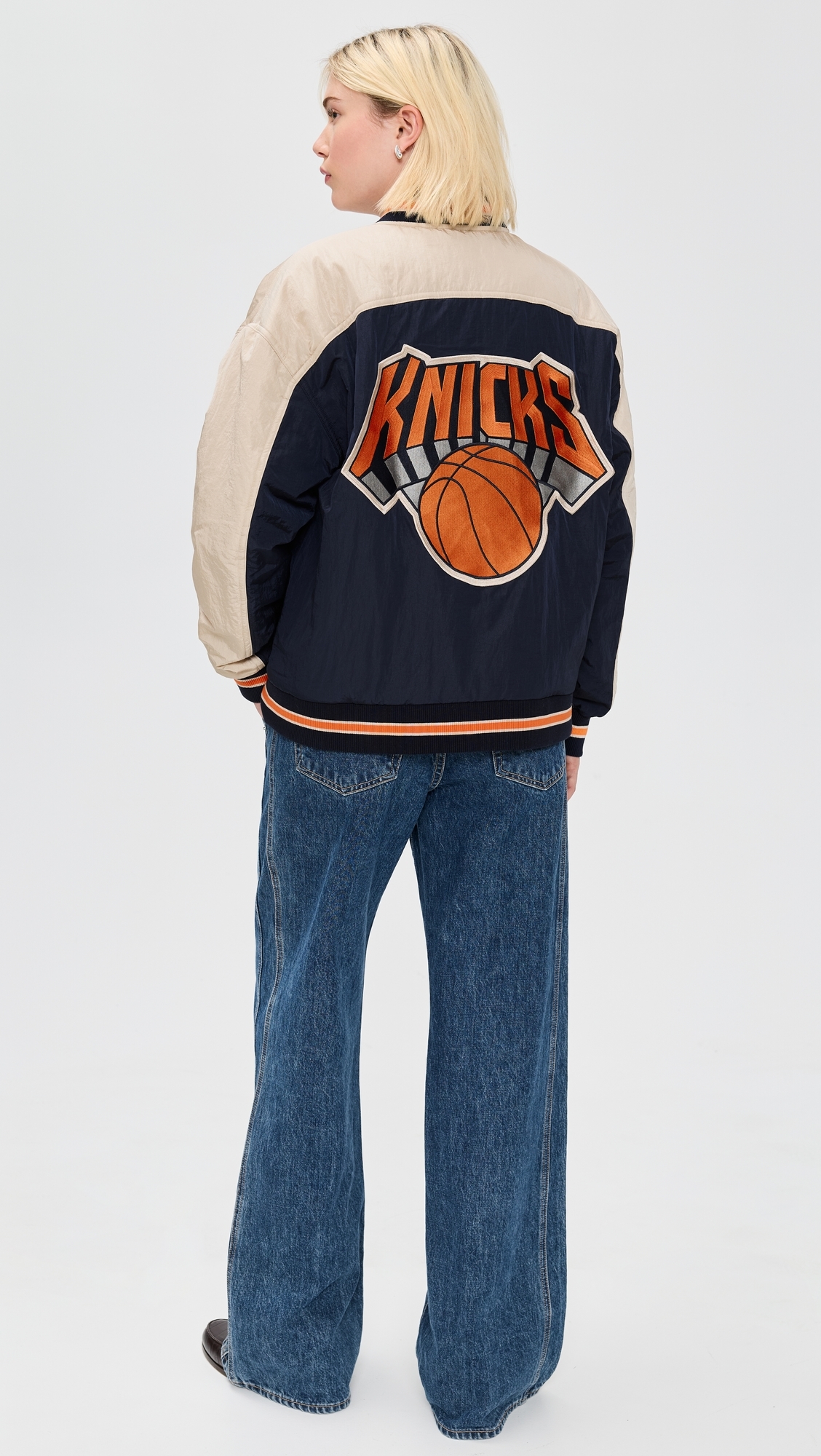 Double Yoke Bomber Jacket Knicks/Navy