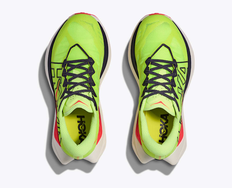 HOKA Women's Rocket X Trail Shoes in Neon Yuzu/Neon Flame