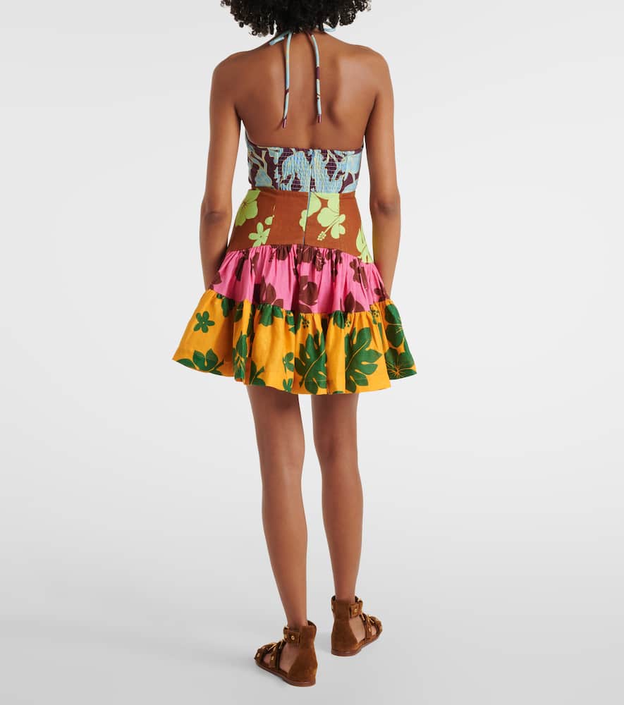 Alémais Poppy printed halterneck minidress