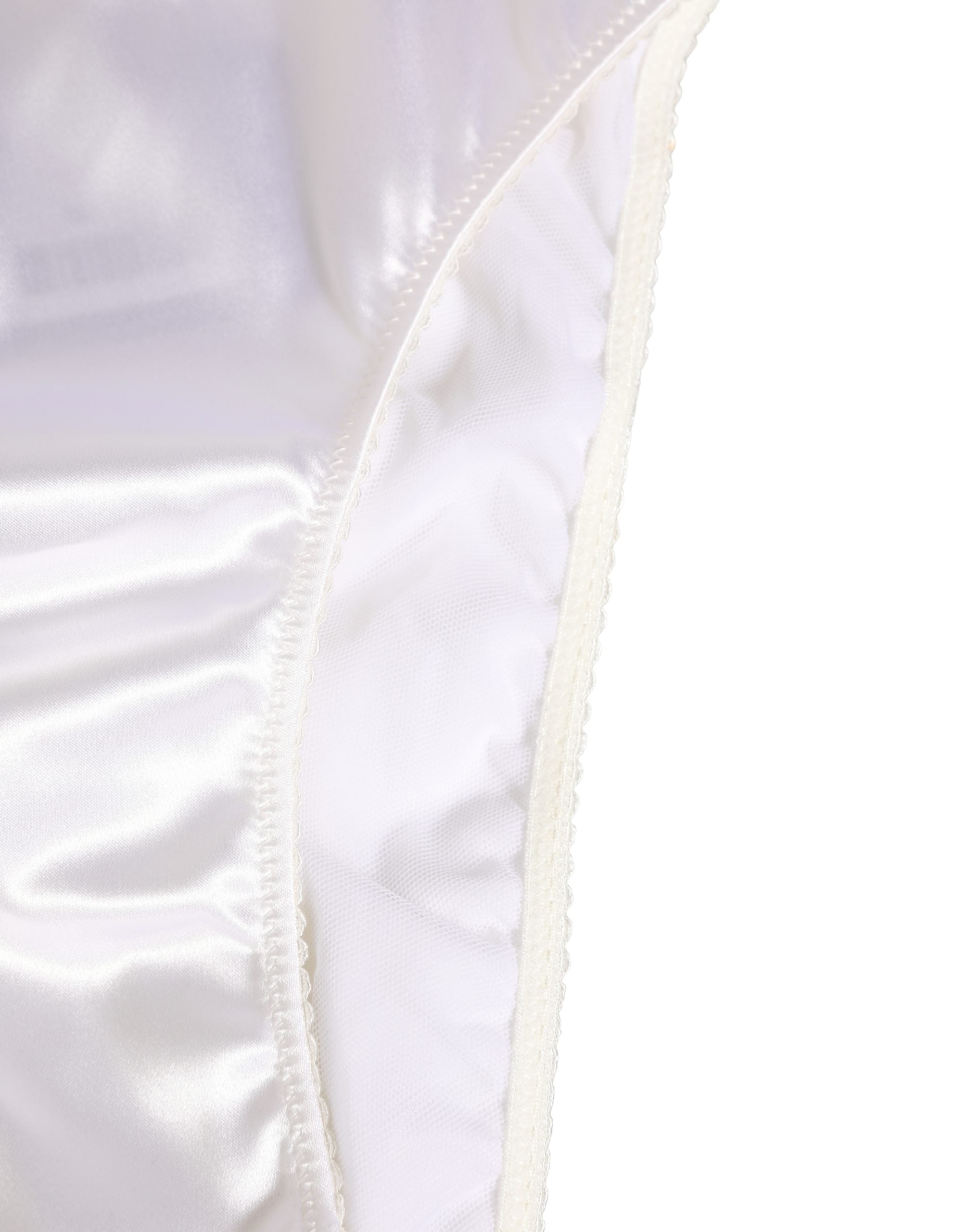 Satin High-Waist Logo Brief — White