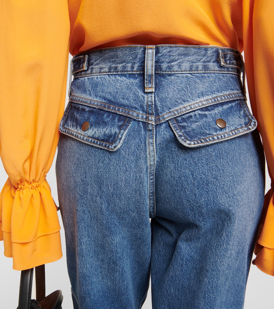 Racer high-rise tapered cargo jeans