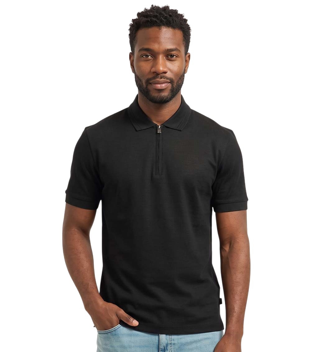 Black Shirt Collar Polos