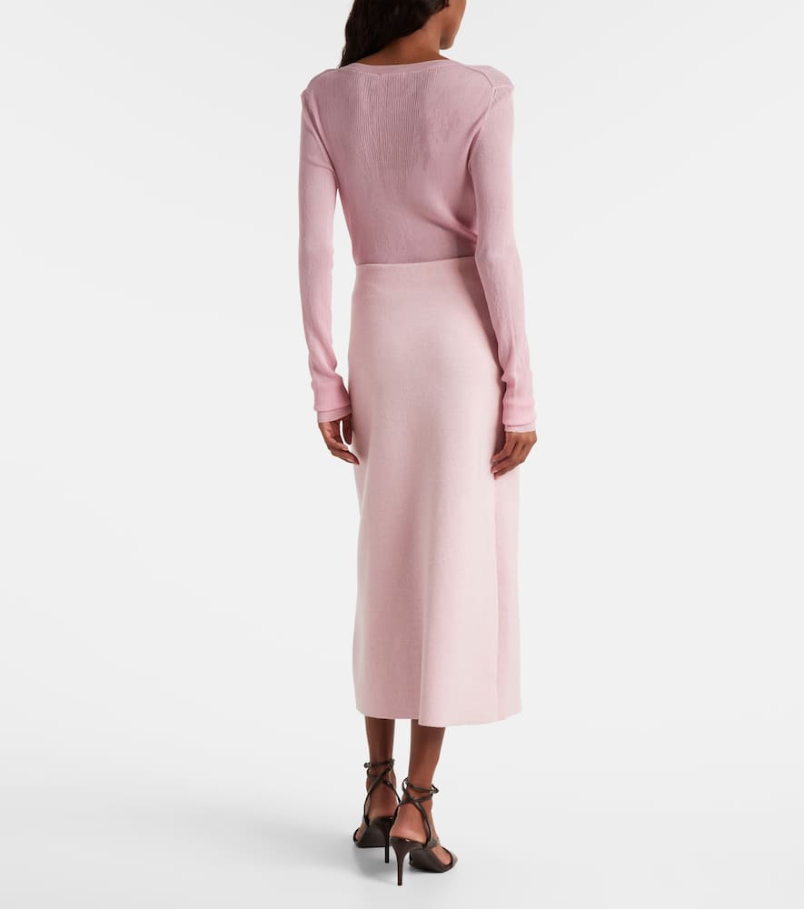 Patri knitted wool midi skirt