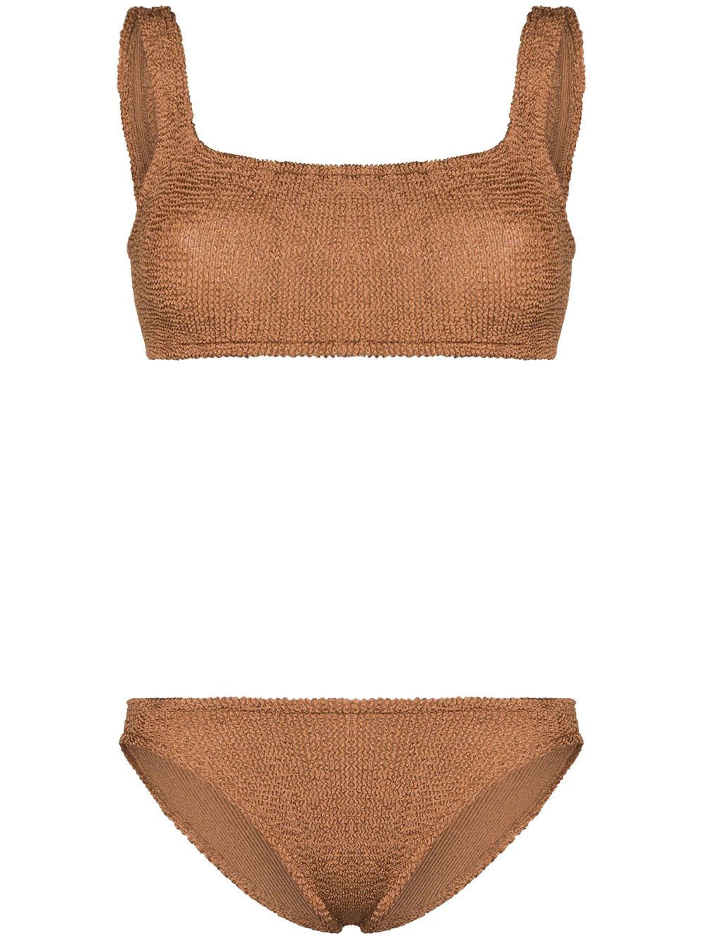 Xandra crinkle bikini set - Brown