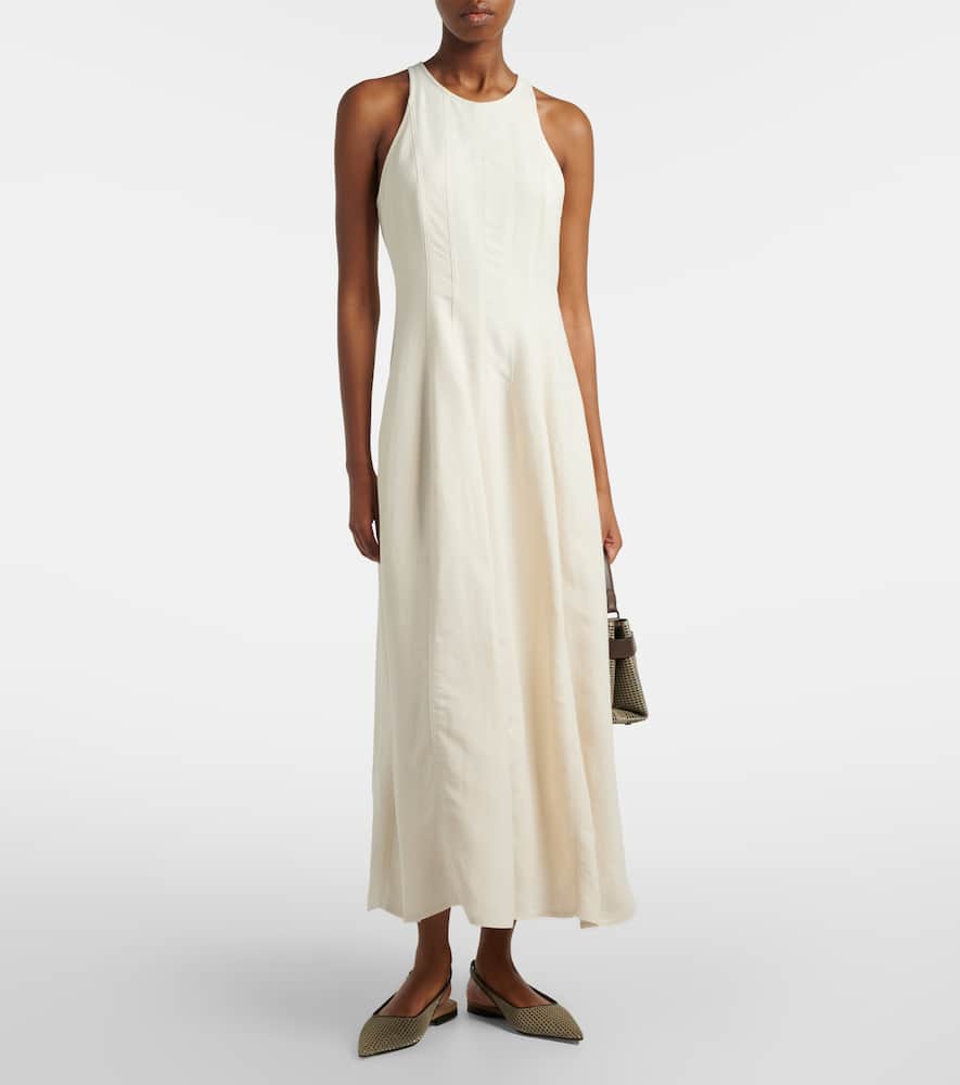 Cotton and silk maxi dress