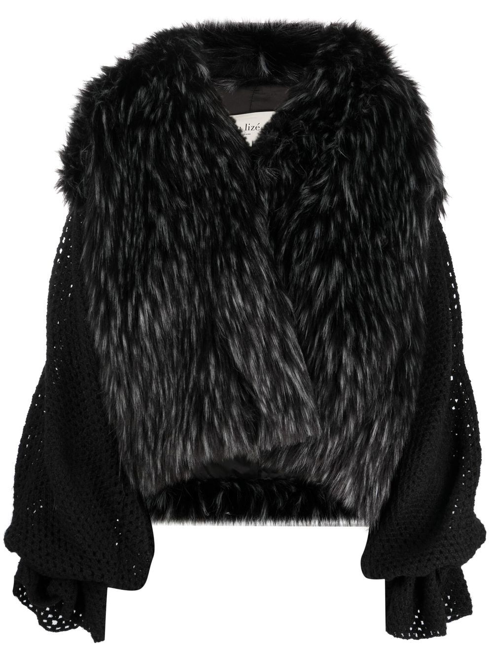 Oversized faux fur jacket - Black