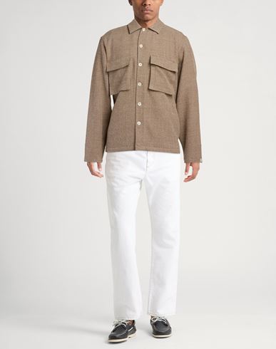Man Shirt Camel Size M Virgin Wool, Polyamide