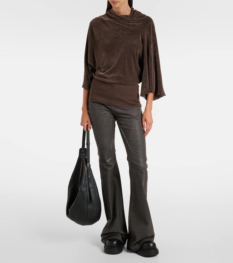 Draped crêpe top