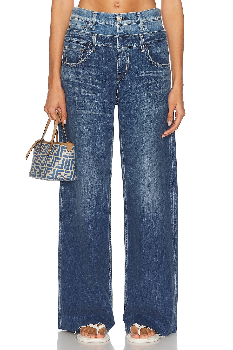 Moussy Vintage Bogota Double Belt Jeans in Blue. -  31 also in 24, 25, 26, 27, 28, 29