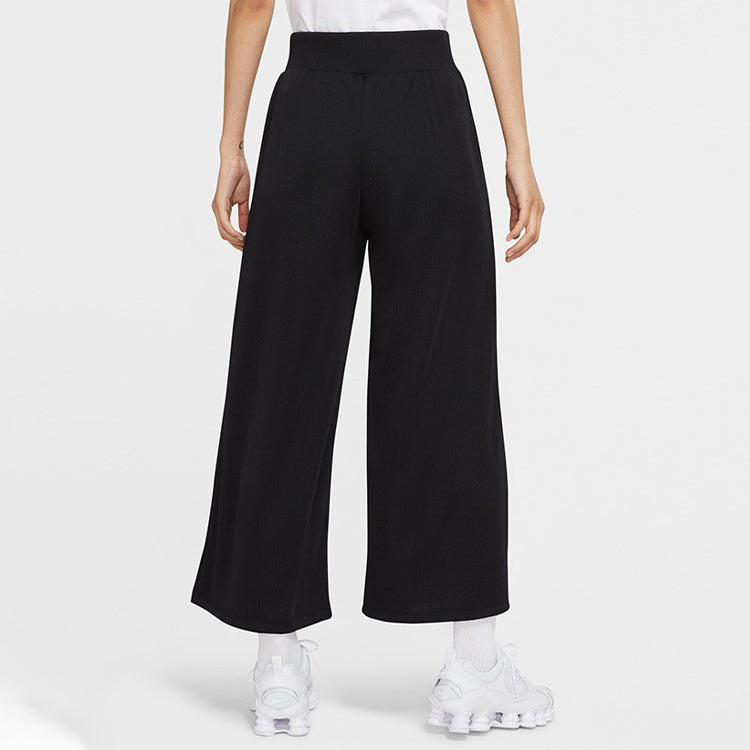 (WMNS) Sportswear Ribbed Knitting Trousers Black