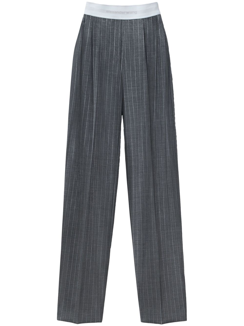 High-waisted pleated trousers - Grey