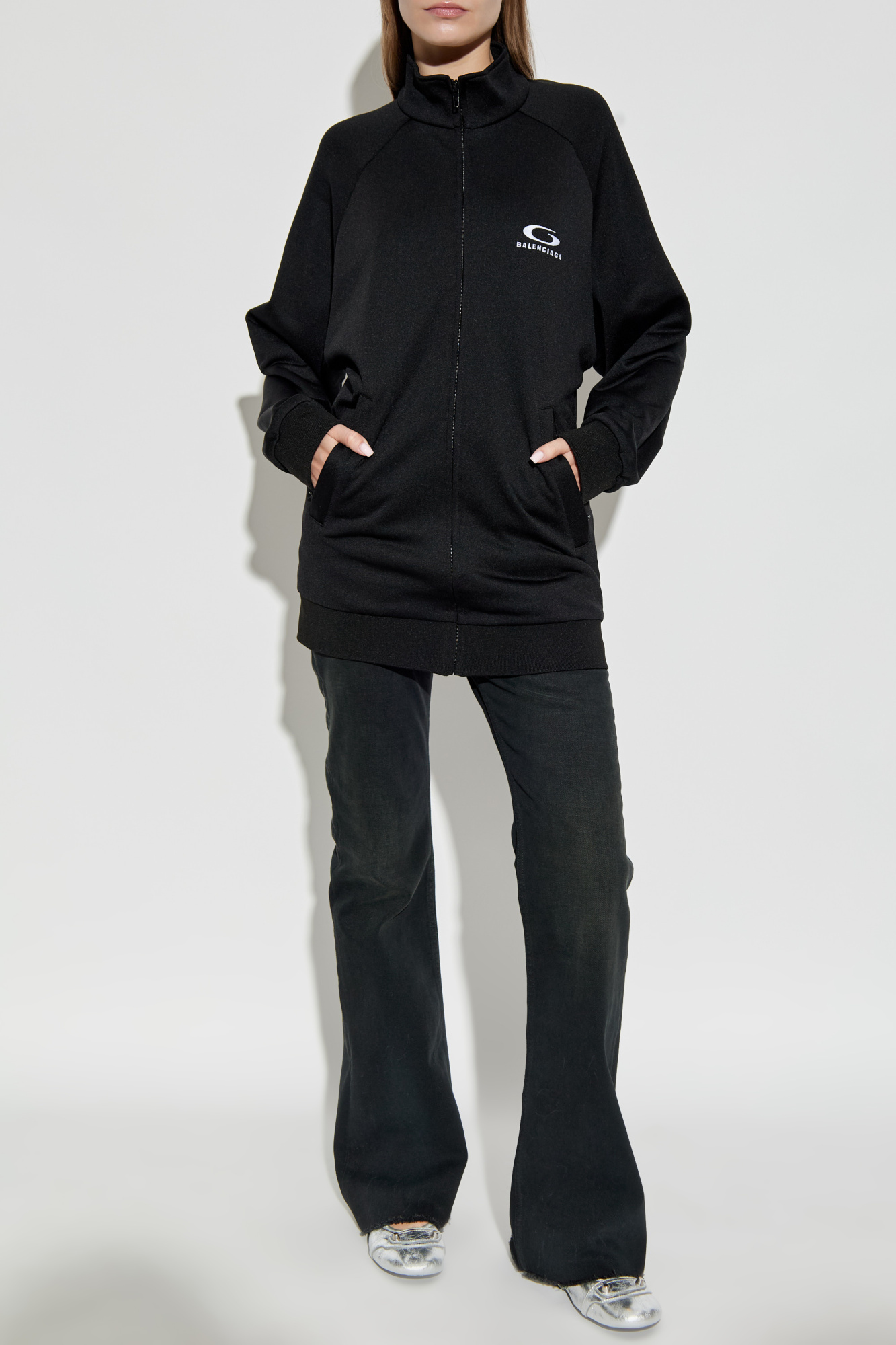 Sweatshirt With A Back Cut-out, Women's, Black