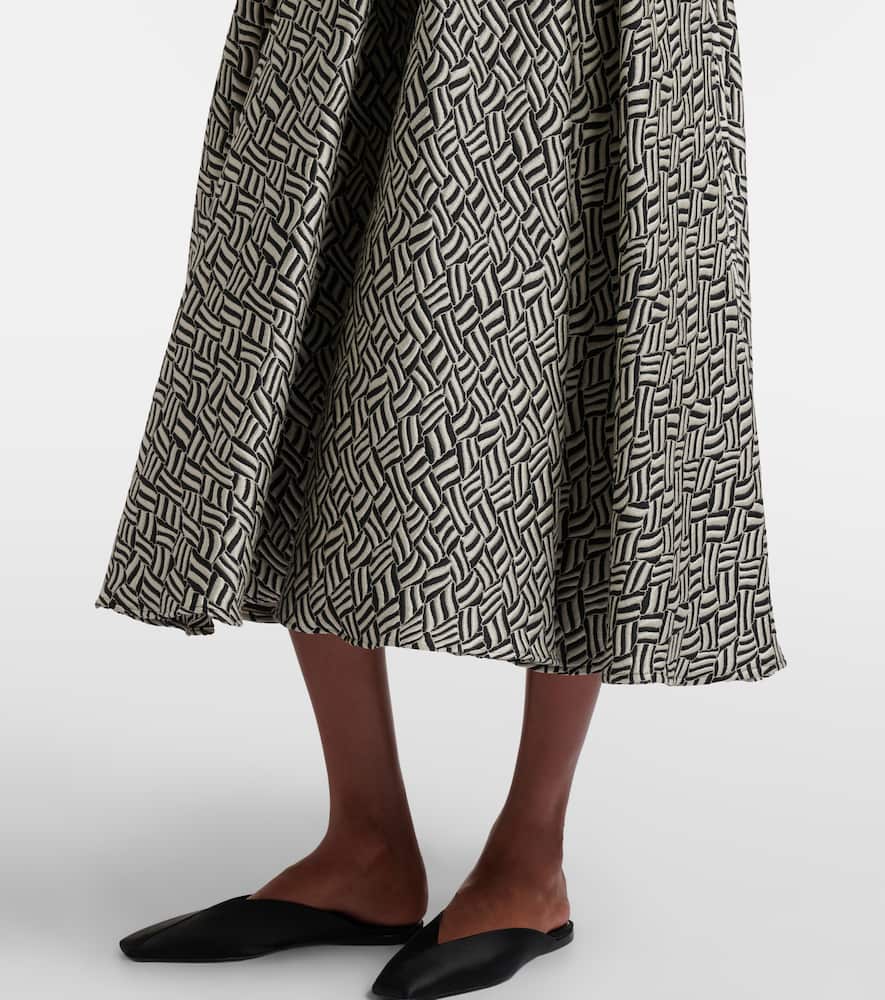 Perle cotton-blend jacquard midi skirt