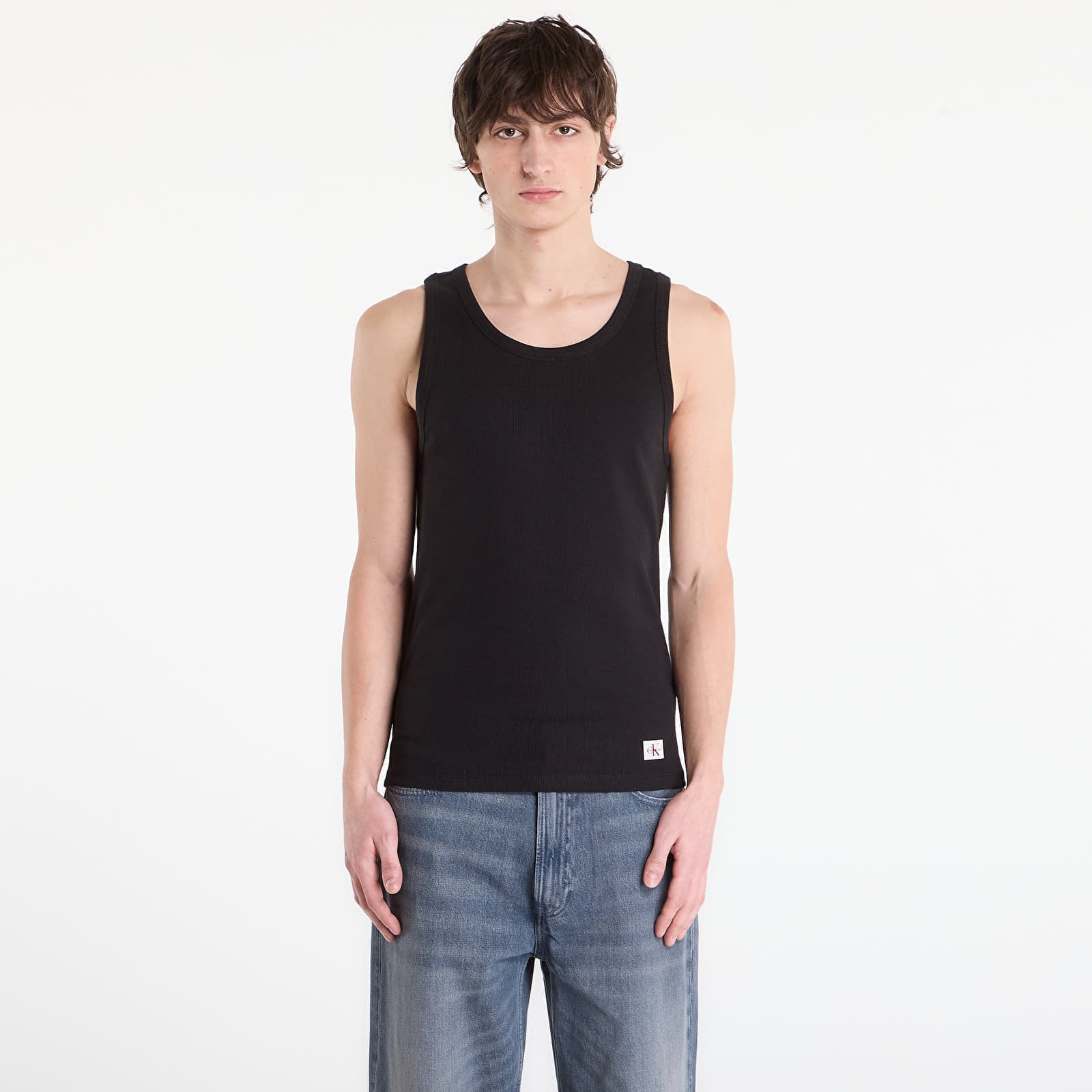 Tank top Calvin Klein Jeans 2X2 Rib Badge Tank Black