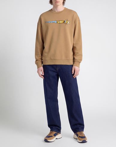 X Garfield Man Sweatshirt Camel Size XXL Cotton, Polyester