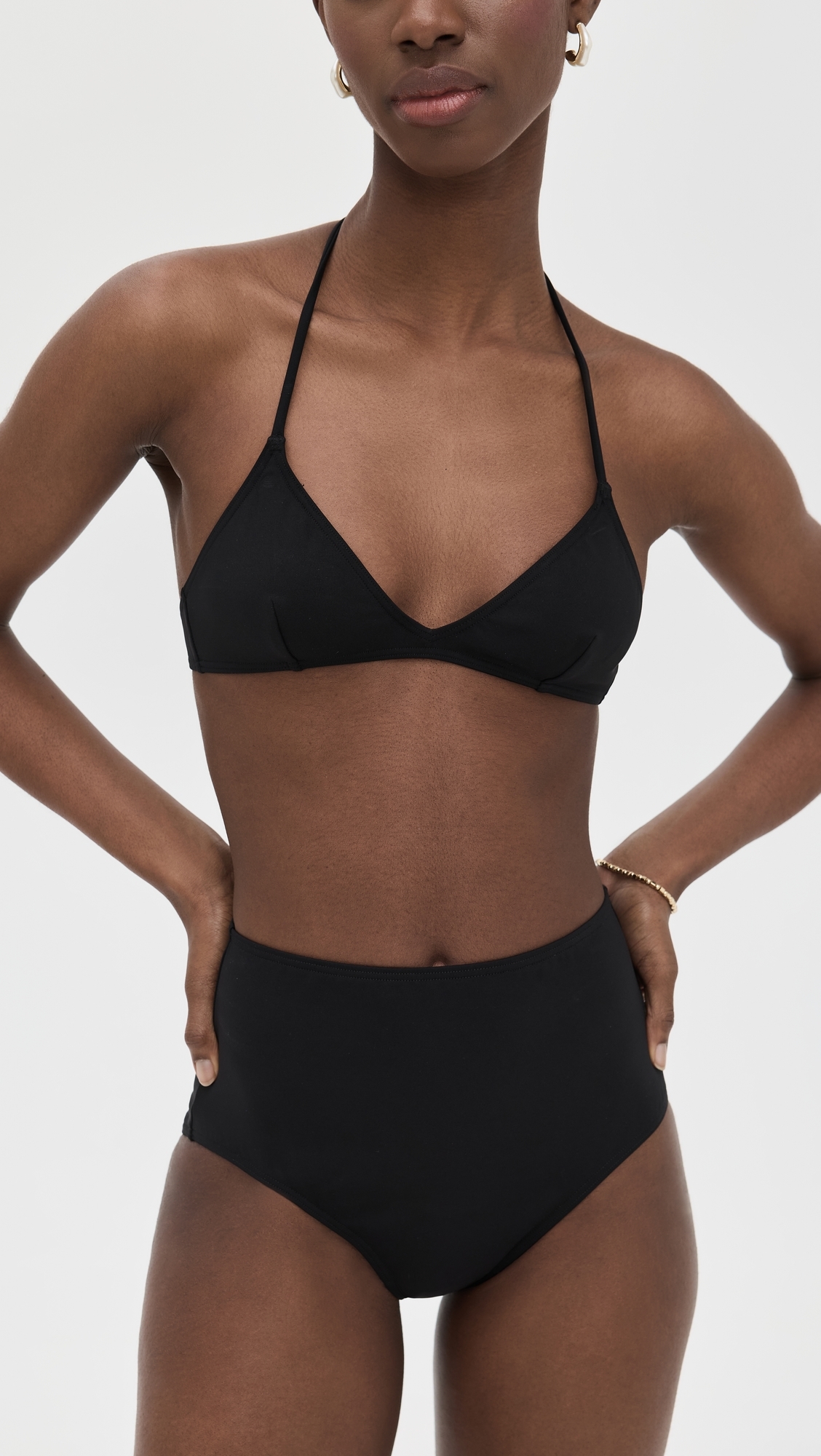 Nili Lotan Triangle Bikini Top Black