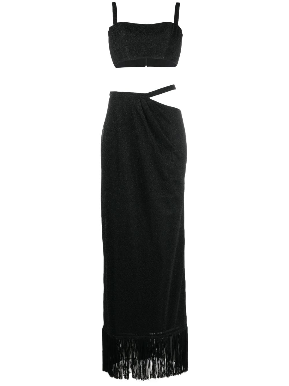 Cut-out metallic maxi dress (set of two) - Green