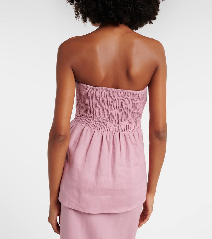 Caen strapless linen top