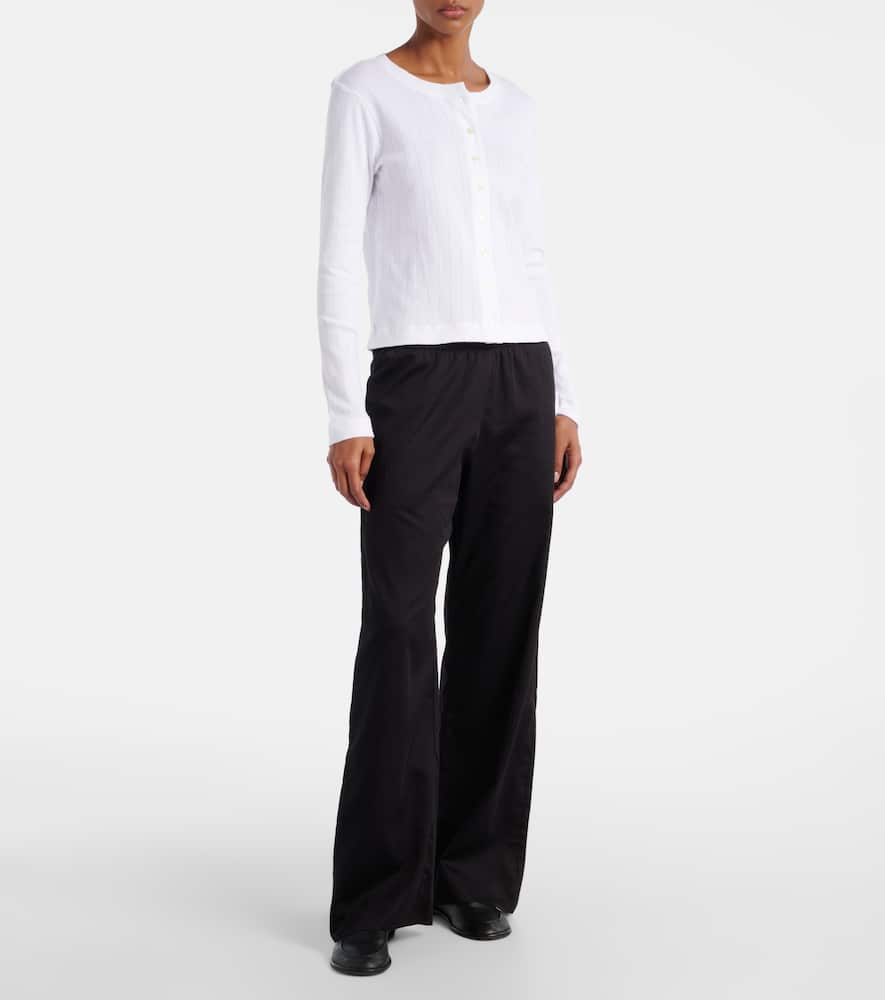 Leset Pointelle cotton cardigan