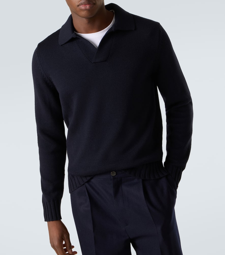 Wool polo sweater