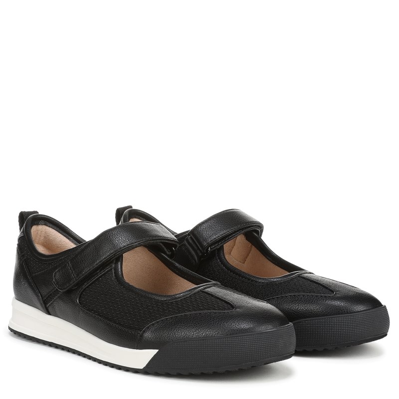 Women's Greta Ballet Sneakers (Black Mesh Faux Leather)