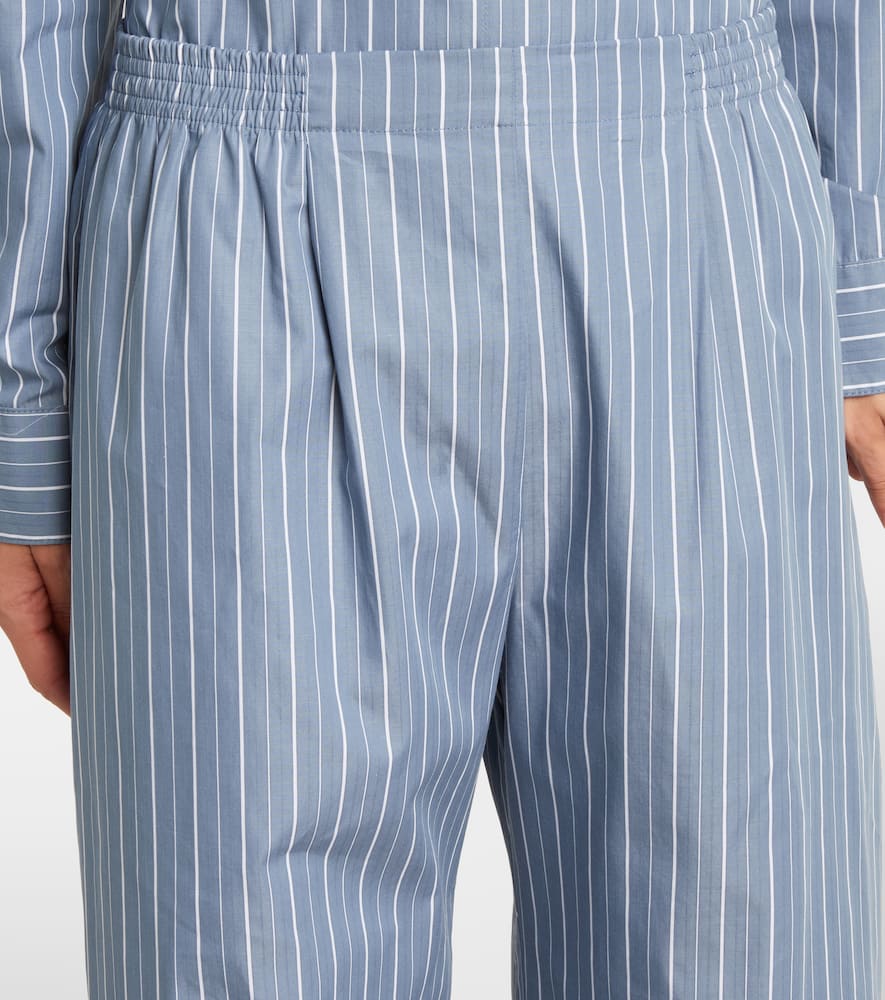 Yoshi cotton-blend twill wide-leg pants
