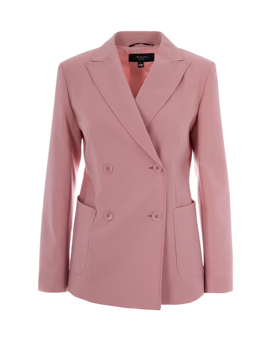 Pink Peaked Lapel Blazer