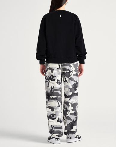 Woman Sweatshirt Black Size S Cotton, Elastomultiester