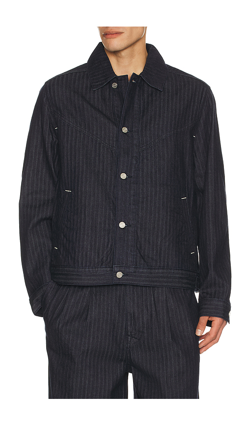 Scotch & Soda Western Detail Trucker Jacket in Navy. XXL/2X. Also in XL/1X