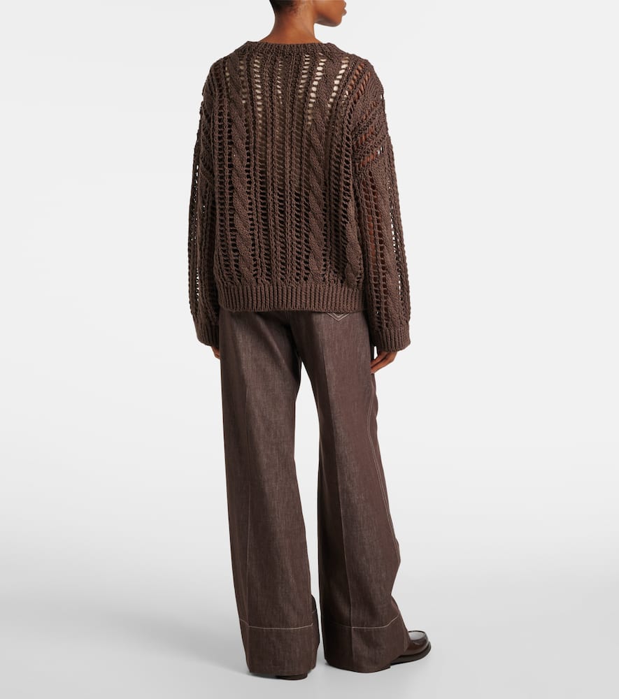 Jute and cotton-blend sweater
