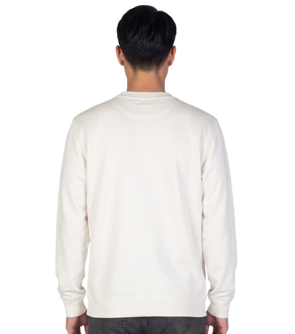 Natural Solid Crew Neck Sweatshirt