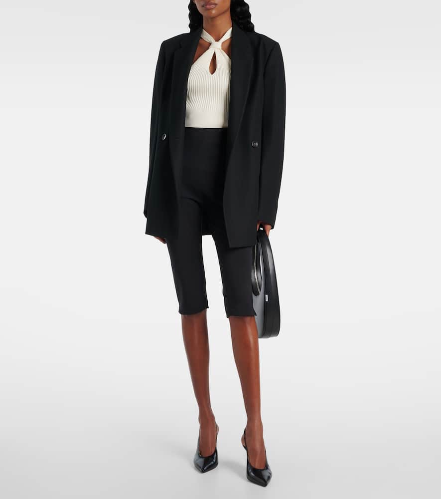 Andrea ribbed-knit halterneck top