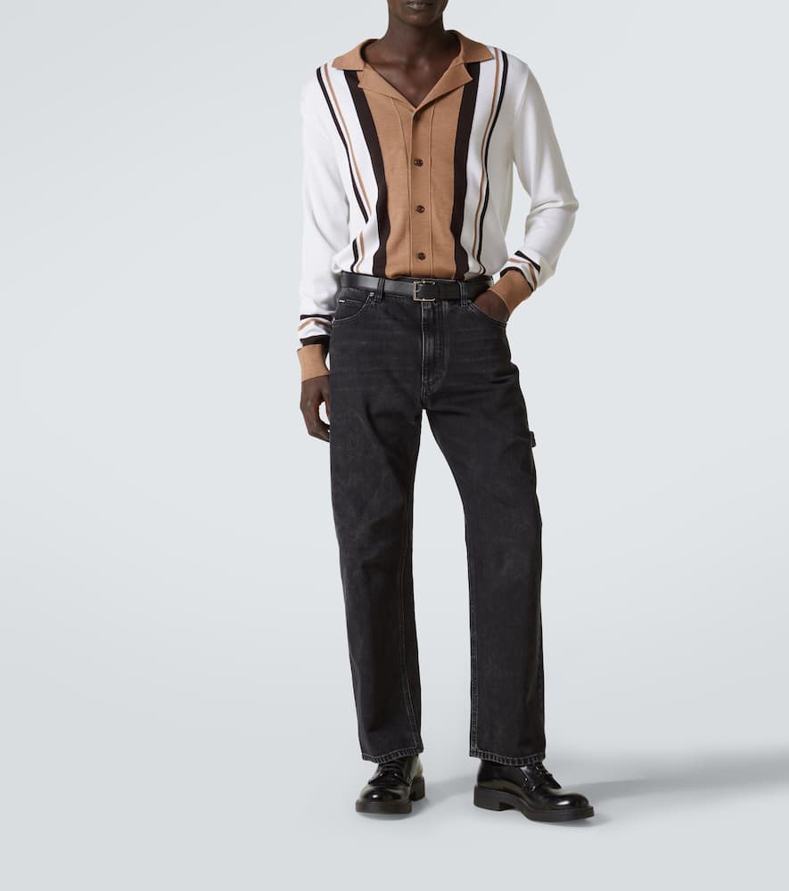 Mid-rise straight jeans