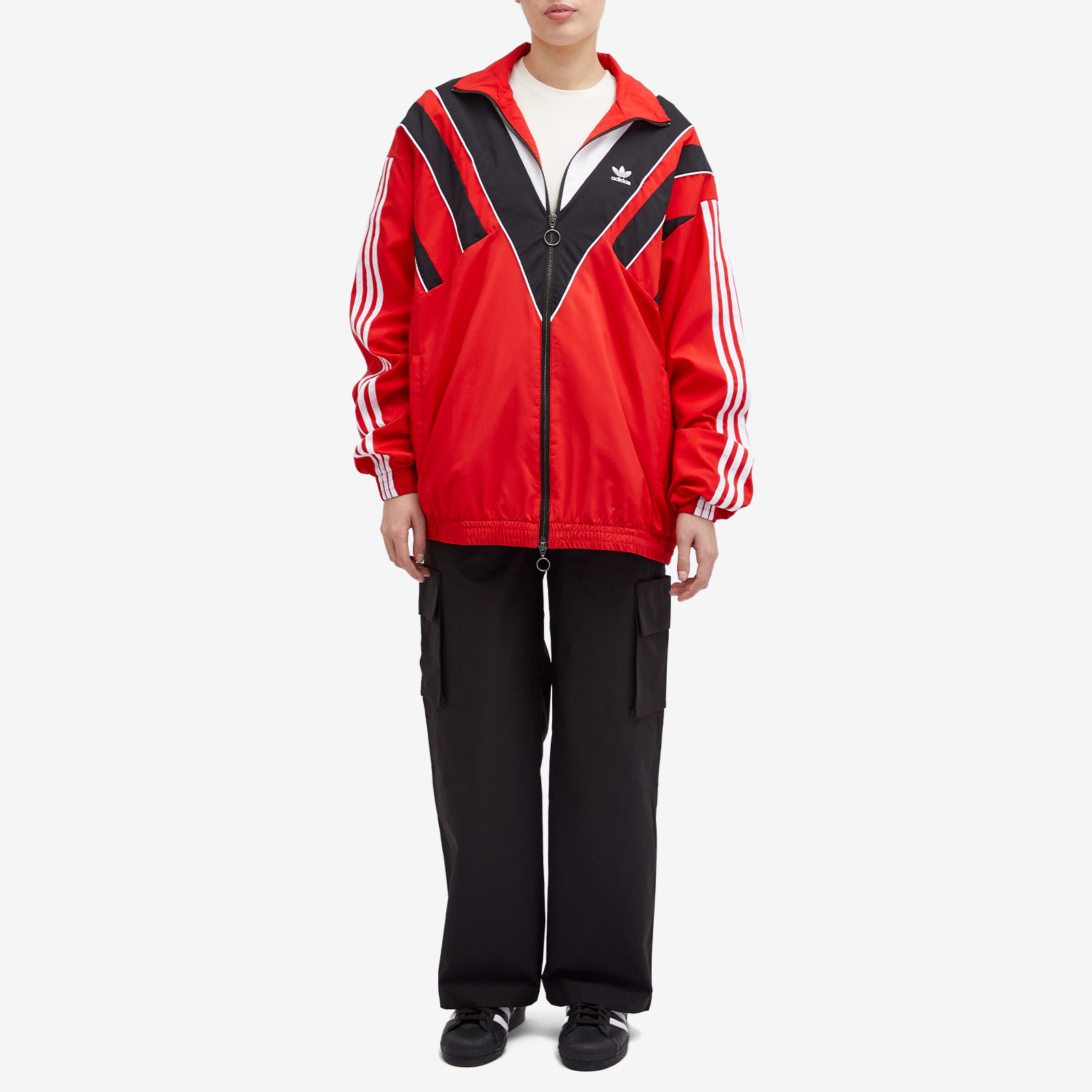 Women's Rasant Oversized Zip Off Track Top in Collegiate Red