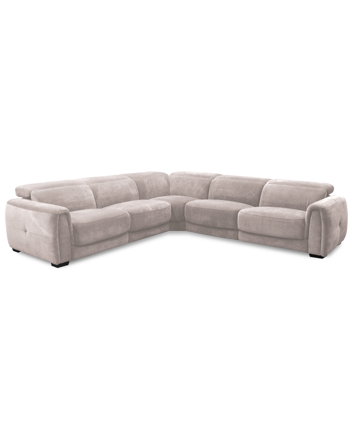 Brownell 5-Pc. L-Shape Sectional with 2 Power Motion Chairs, Exclusively at Light Grey