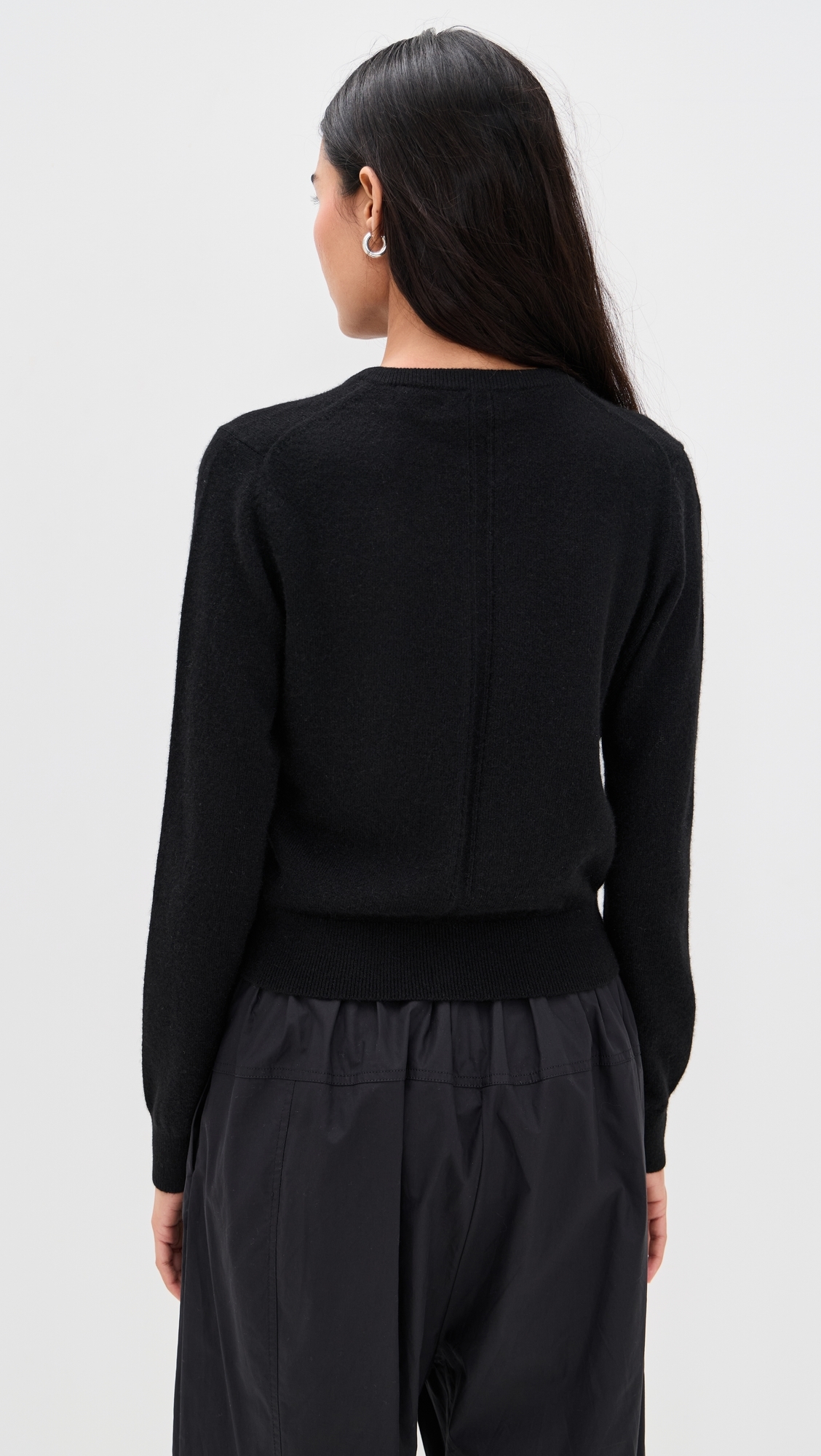 Cashmere Crew Neck Cardigan Black