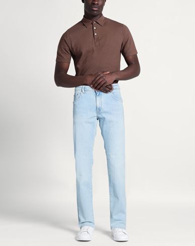 Man Jeans Blue Size 42 Cotton, Elastane