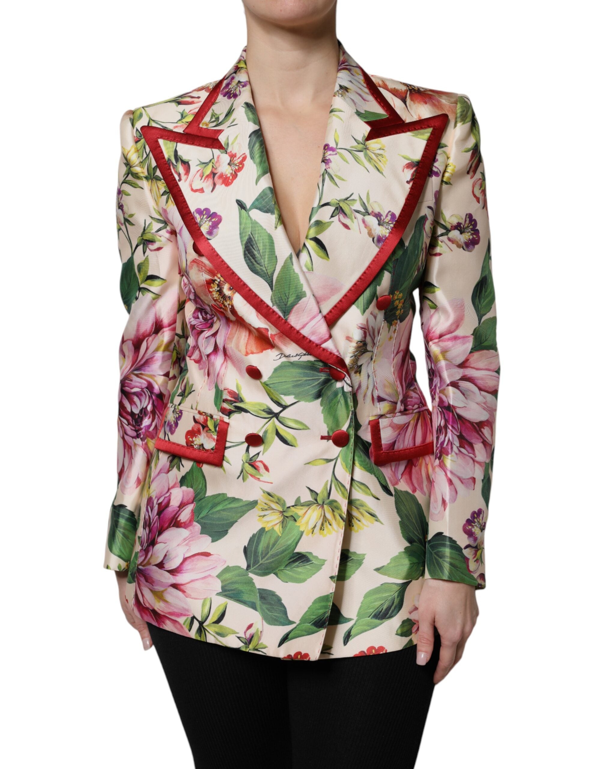 Floral Silk Blazer — Multicolor