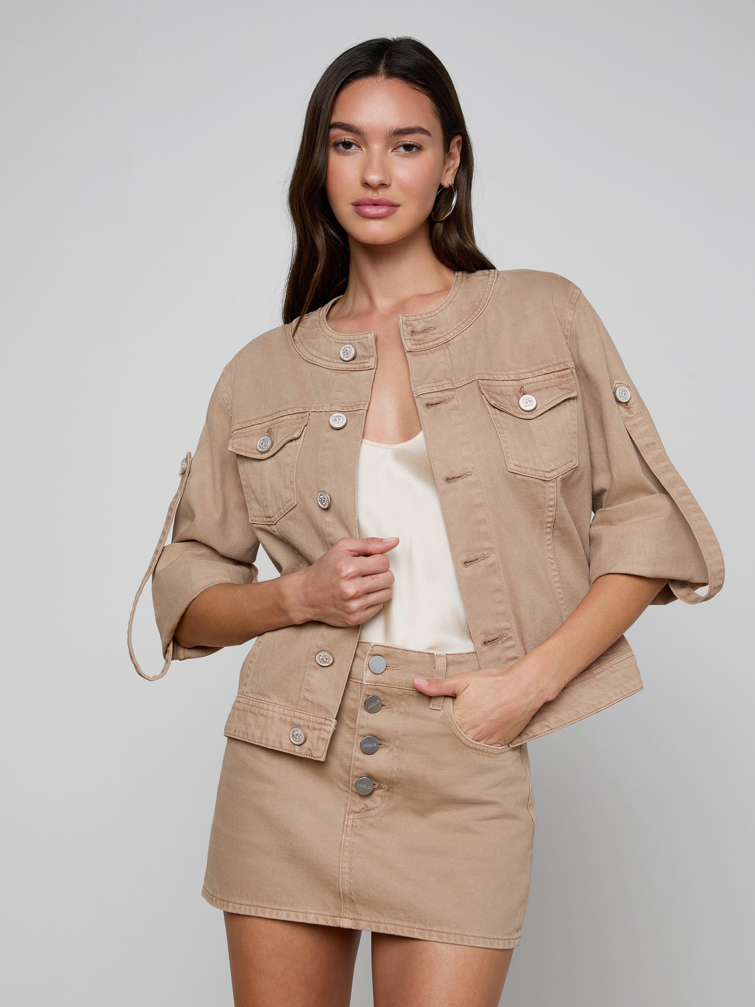 Anouk Jean Jacket In Dark Cappuccino