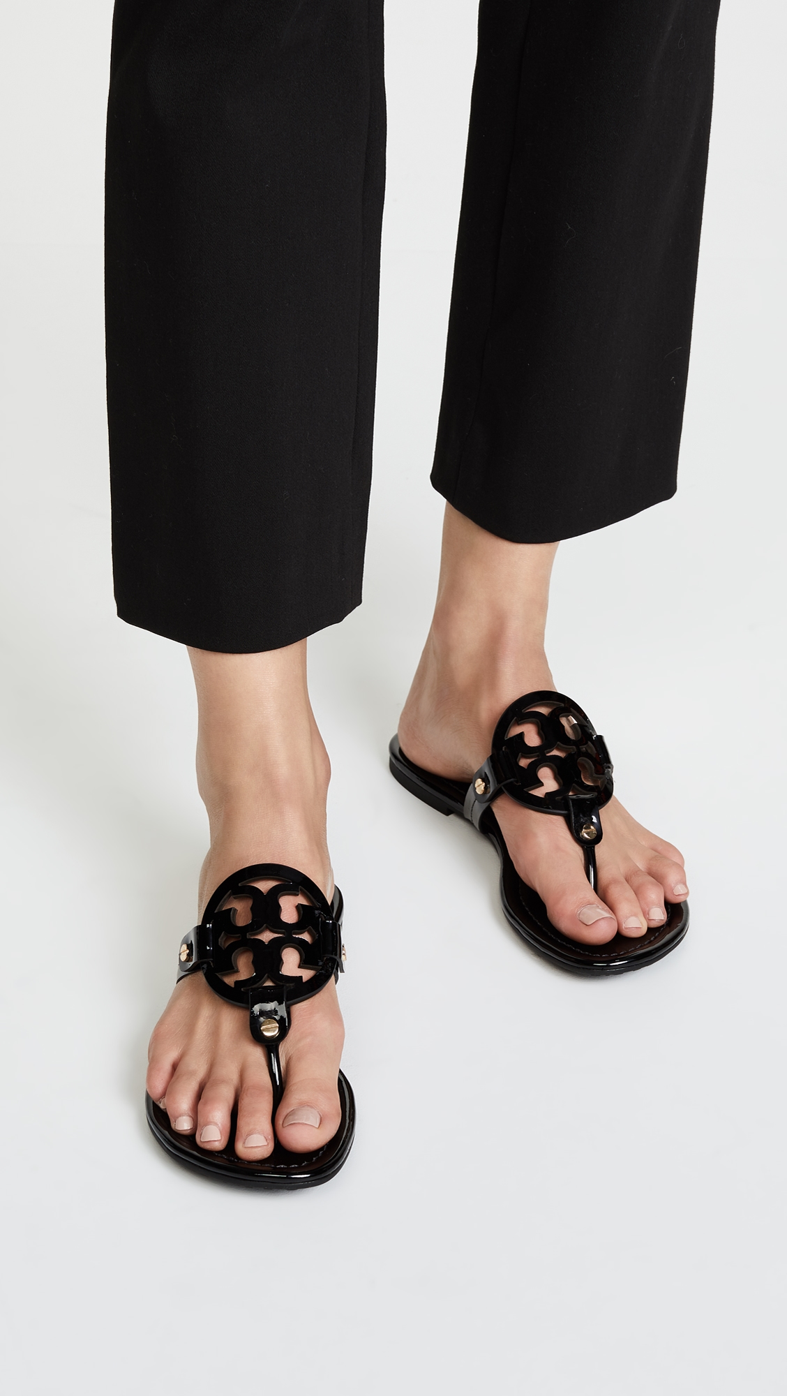 Miller Patent Thong Sandal Black