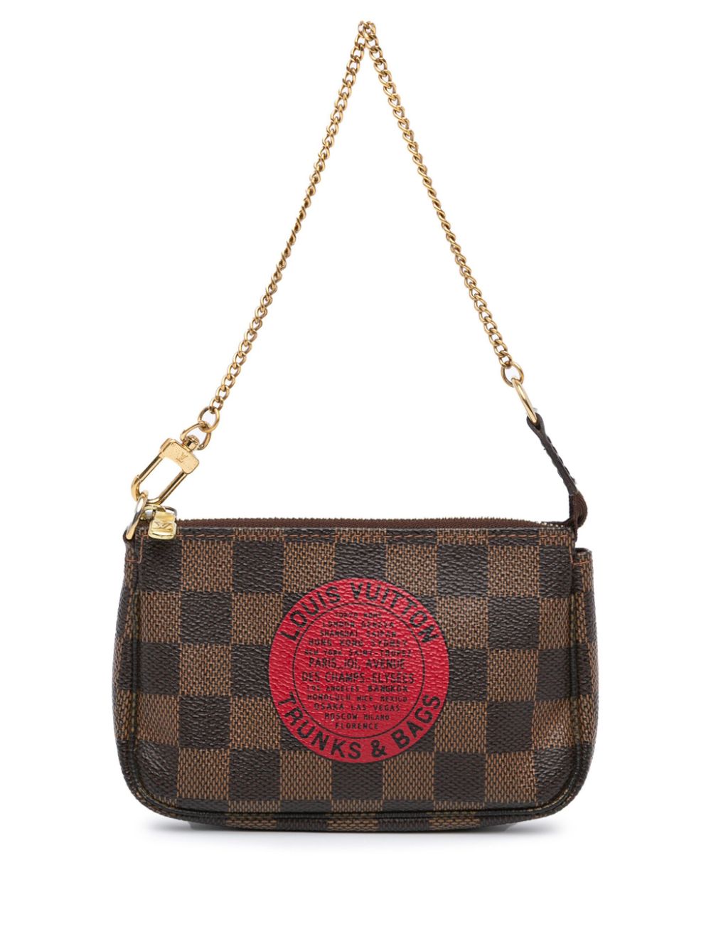 2008 Damier Ebene Trunks and Bags Mini Pochette Accessoires handbag - Brown