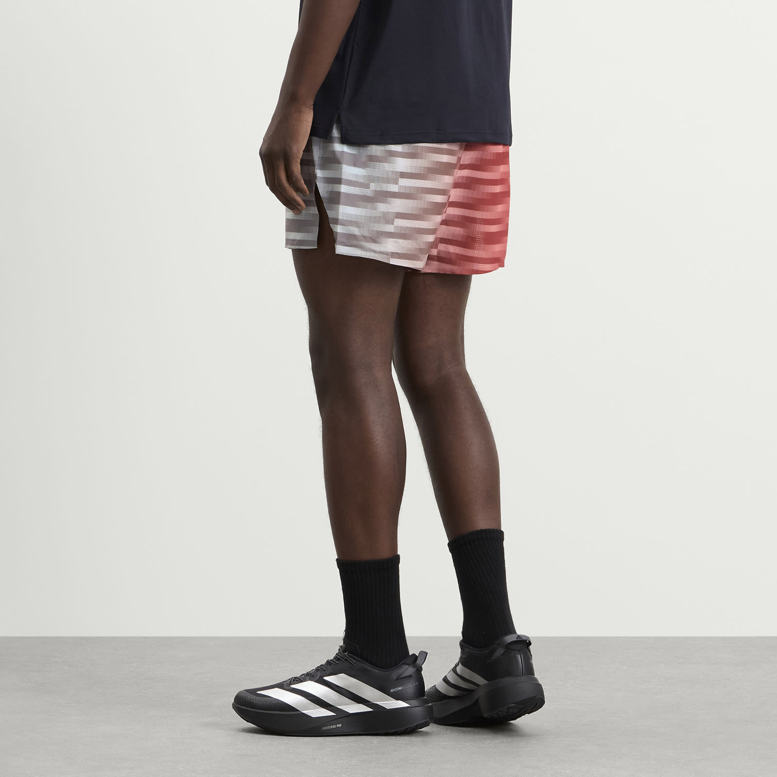 Men's Men’s Split Shorts Uneven Horizontal Gradient/Poppy Multi