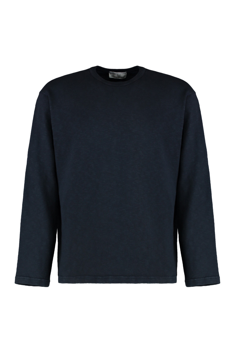 Navy Blue Long Sleeve Cotton T-Shirt