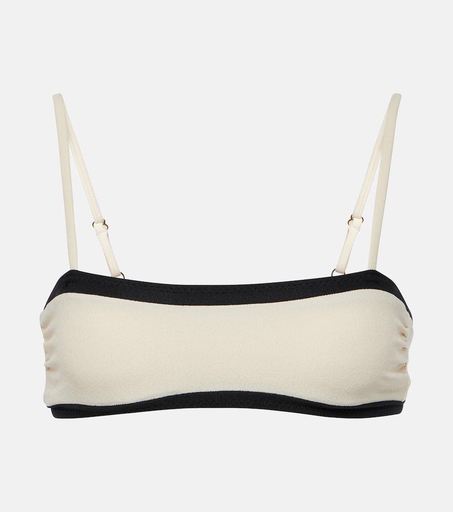 Colorblocked bandeau bikini top