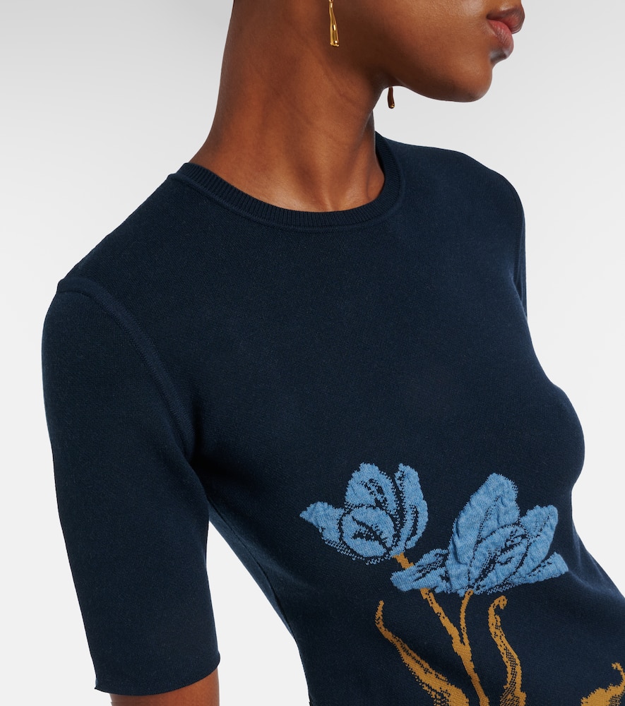 Floral jacquard sweater