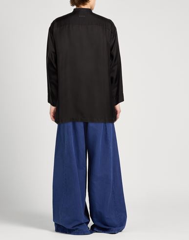 Man Shirt Black Size S Viscose, Silk