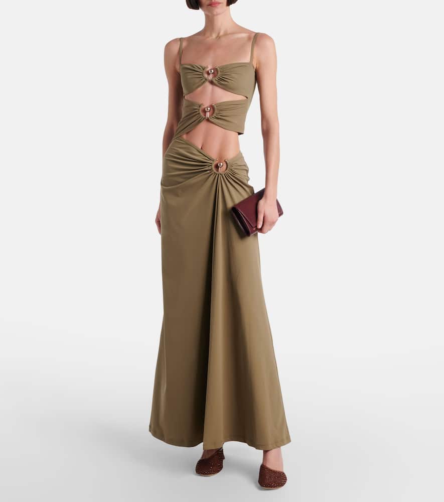 Orbit ruched maxi dress
