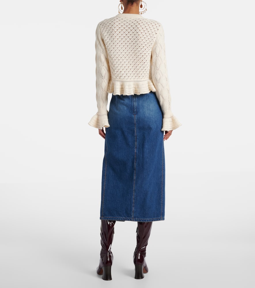 Chloé Crochet cotton, wool and silk cardigan